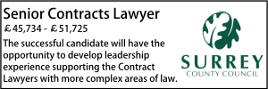 Surrey CC Jan 22 senior contracts lawyer