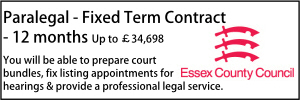 essex paralegal fixed term contract