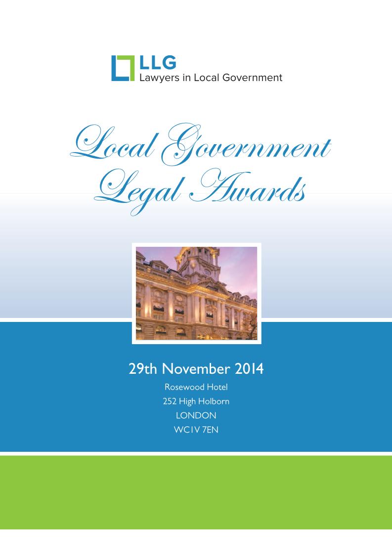 LLG Legal Awards Brochure 2014 Page 1